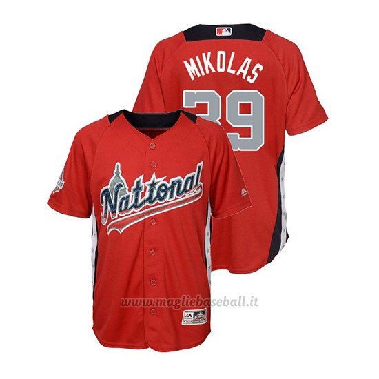 Maglia Baseball Bambino All Star Game Majestic Miles Mikolas 2018 1ªRun Derby National League Rosso